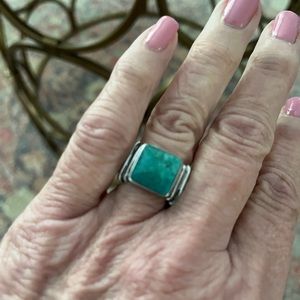 XOXO Silver Turquoise stone Ring
